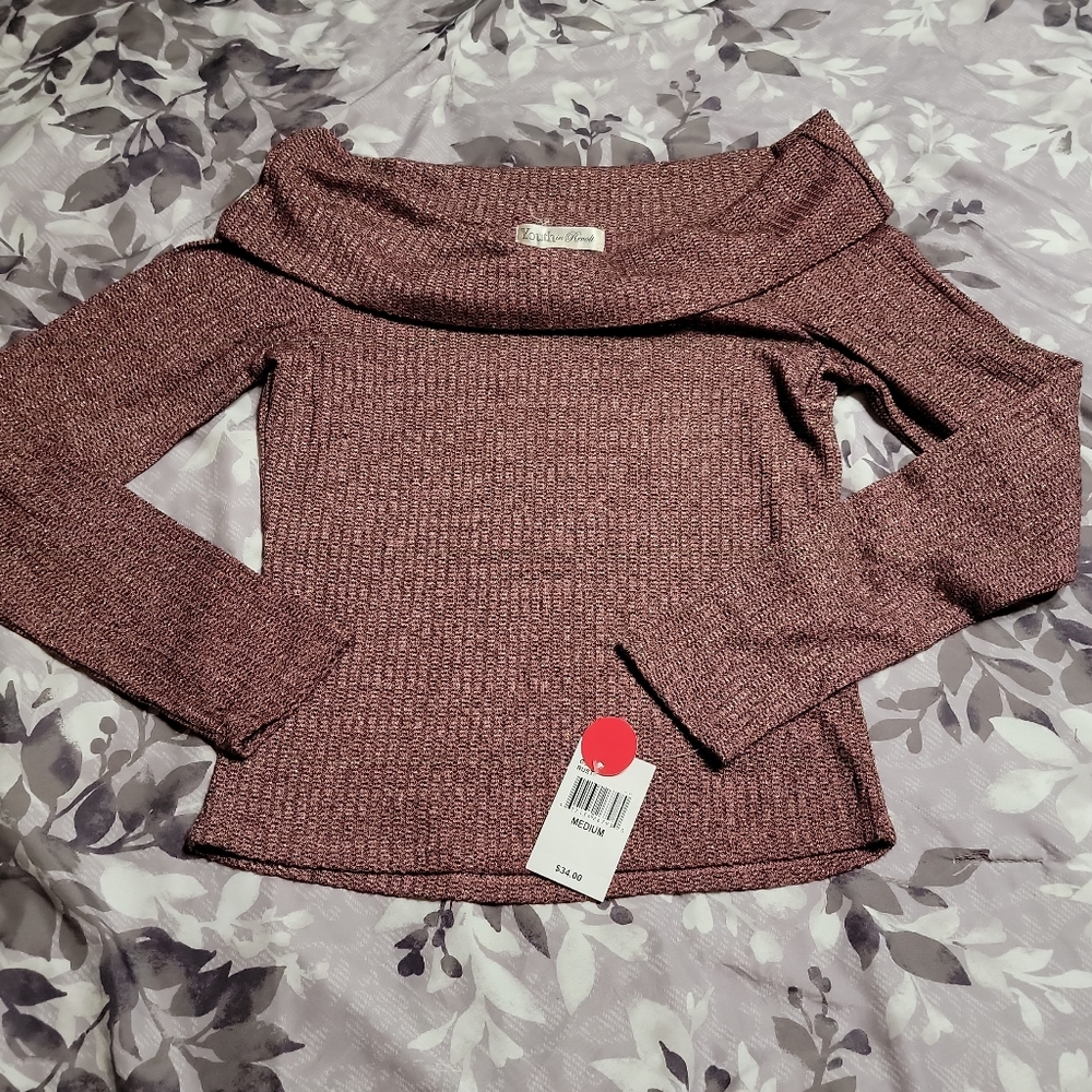 Youth in Revolt long sleeve off the shoulder sweater